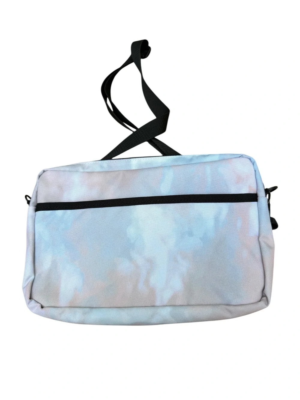 Free People Movement Light Blue Tie-Dye Crossbody Bag with Red Patch NWT